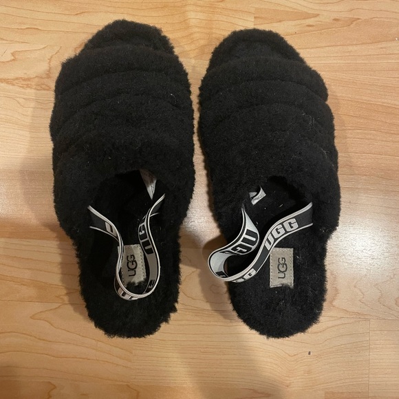 UGG Fluff Yeah Slides - Women’s 10 - Black - Picture 2 of 5